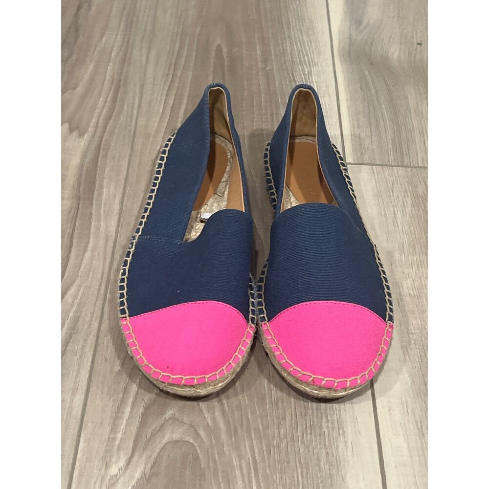 J‎ Crew, Cap Toe Navy and Pink Espadrille, Size 7.5, KB230 - Picture 2 of 6